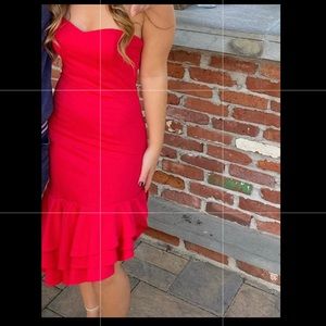 Women’s red midi dress